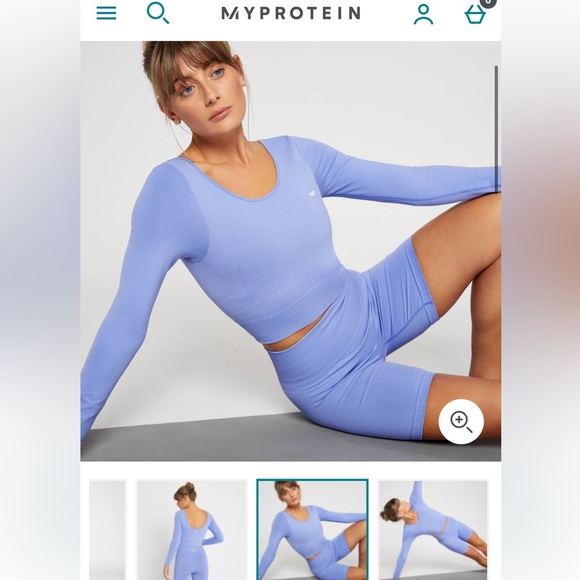 MyProtein composure seamless long sleeve crop top. Ice blue or purple. Size S - Picture 5 of 8